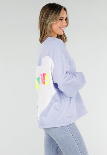 Lila Sweater met Good Vibes Print