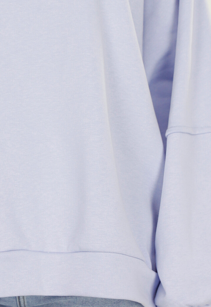 Blauwe Sweater met Good Vibes Print op Rug