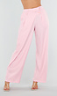 Roze Barrel Overslag Broek met Plooien en Stretchband