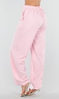 Roze Barrel Overslag Broek met Plooien en Stretchband