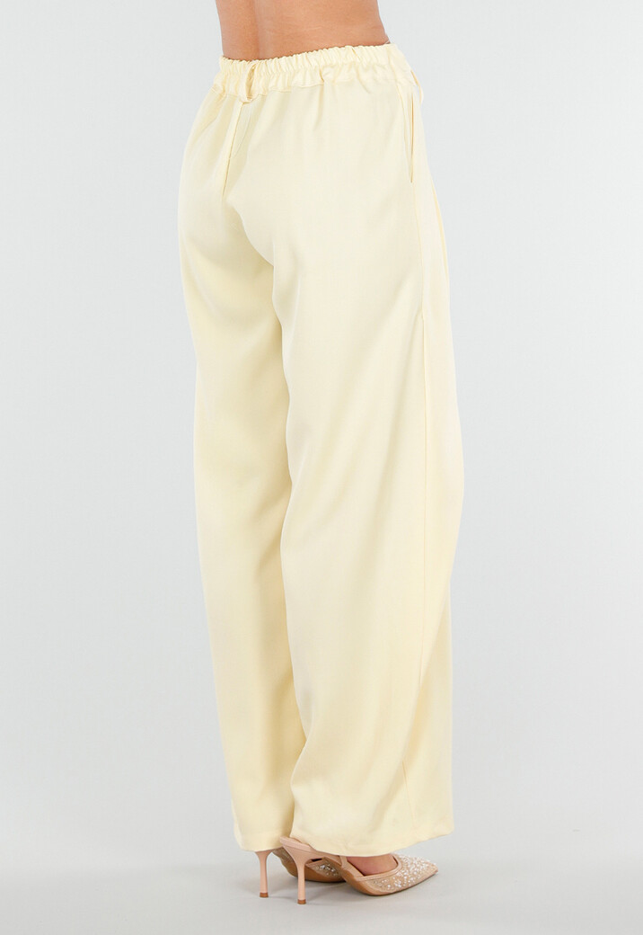 Butter Yellow Barrel Overslag Broek met Plooien en Stretchband