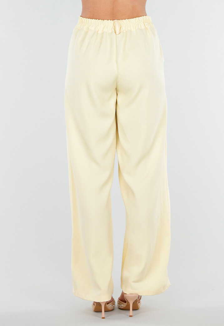 Butter Yellow Barrel Overslag Broek met Plooien en Stretchband