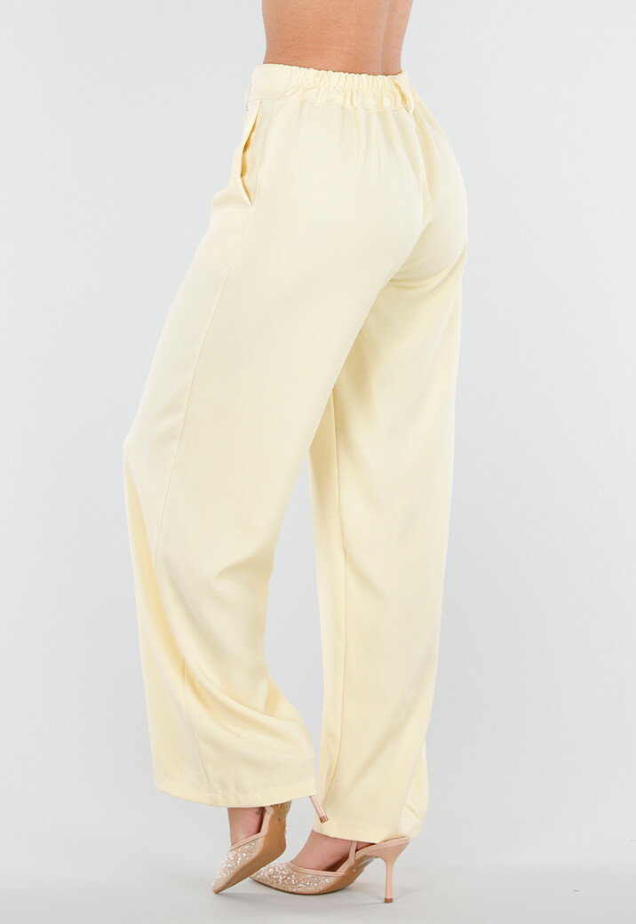 Butter Yellow Barrel Overslag Broek met Plooien en Stretchband