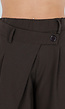Bruine Barrel Overslag Broek met Plooien en Stretchband