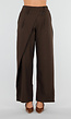 Bruine Barrel Overslag Broek met Plooien en Stretchband
