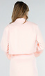Lichtroze Cropped Blazer met Strass Knopen