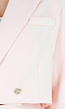 Lichtroze Cropped Blazer met Strass Knopen