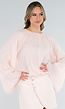 Lichtroze Blouse met Wijde Mouwen