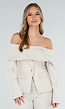 Beige Off Shoulder Blazer