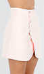 Lichtroze Overslag Rok met Strass Knopen
