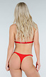 Rood Verstelbaar String Bikini Broekje met Stretch