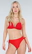 Rood Scrunch Cheeky Bikini Broekje met Strikdetails