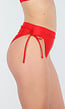 Rood Scrunch Cheeky Bikini Broekje met Strikdetails