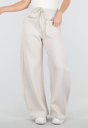 Beige Barrel Joggingbroek met Trekkoord