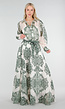 Groene Maxi Rok met Paisley Print en Strikceintuur