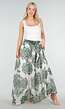 Groene Maxi Rok met Paisley Print en Strikceintuur