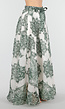 Groene Maxi Rok met Paisley Print en Strikceintuur