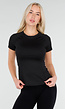 Zwart Sport T Shirt met Korte Mouw en Stretch