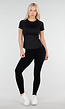 Zwart Sport T Shirt met Korte Mouw en Stretch