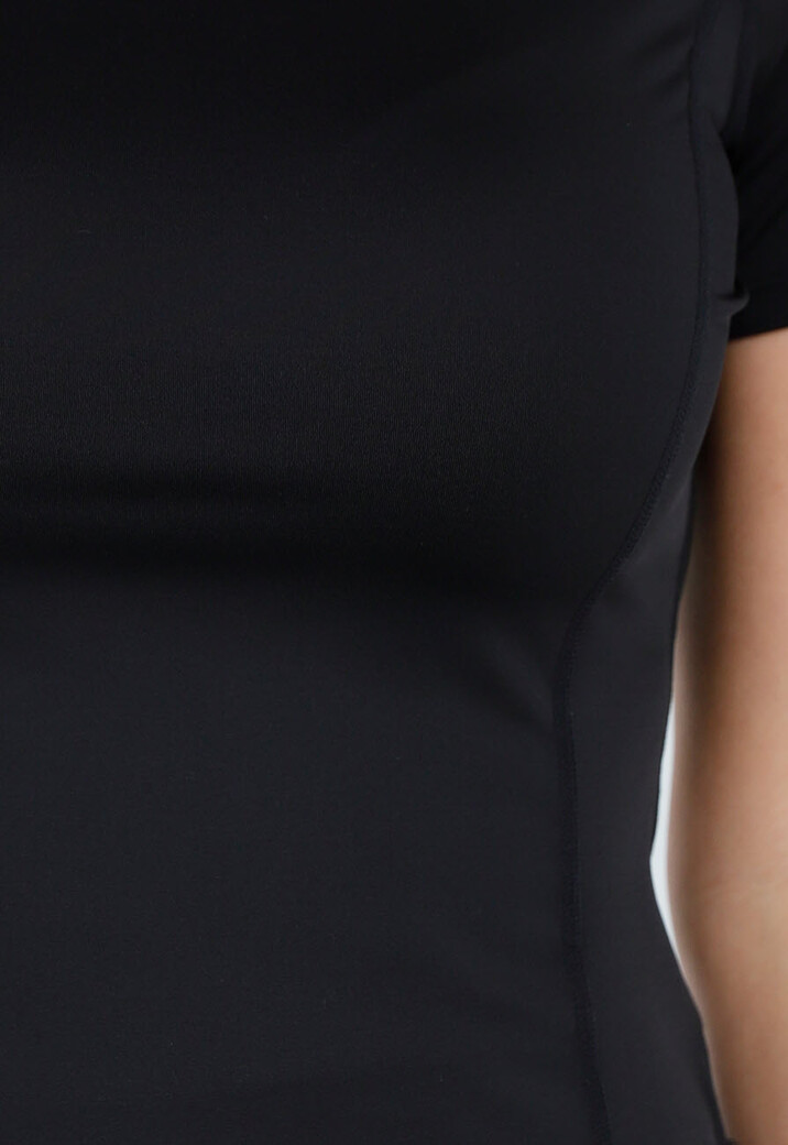 Zwart Sport T Shirt met Korte Mouw en Stretch