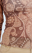 Bruine Semi-Transparante Mesh Top met Paisley Print