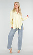 Butter Yellow Gestreepte Blouse met Lange Mouwen en Strikdetail