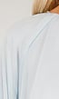 Lichtblauwe Blouse met Wijde Mouwen en Ronde Hals