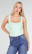 Mintgroene Body met Vierkante Hals en Brede Bandjes