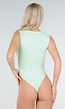 Mintgroene Body met Vierkante Hals en Brede Bandjes