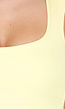 Lichtgele Body met Vierkante Hals en Brede Bandjes