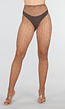 Bruine Fishnet Panty met Fijn Geometrisch Netpatroon