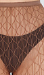 Bruine Fishnet Panty met Fijn Geometrisch Netpatroon