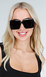 Zwarte Oversized Vierkante Zonnebril met Donkere Glazen