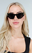 Zwarte Cat Eye Zonnebril met Gouden Details