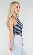 Blauwe Gestreepte Cropped Halter Top met Pads en Stretch