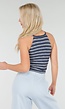 Blauwe Gestreepte Cropped Halter Top met Pads en Stretch