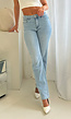 Lichtblauwe Mid Waist Straight Leg Jeans