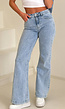 Flared Jeans met Wassing in Mid Waist