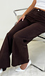 Bruine Wide Leg Jeans met Rafelige Zoom