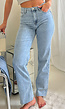 Lichtblauwe High Waist Straight Leg Jeans