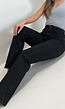 Zwarte Straight Leg Jeans met High Waist