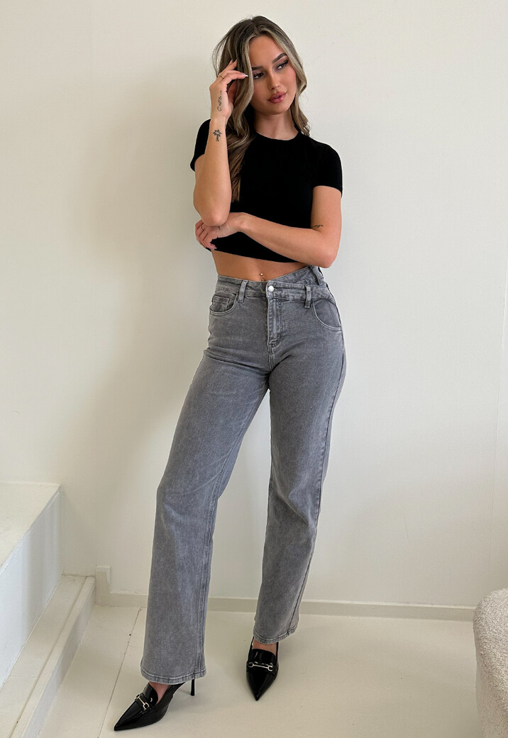 Zwarte Basic Croptop met Dubbele Voering, Stretch en Aansluitende Pasvorm