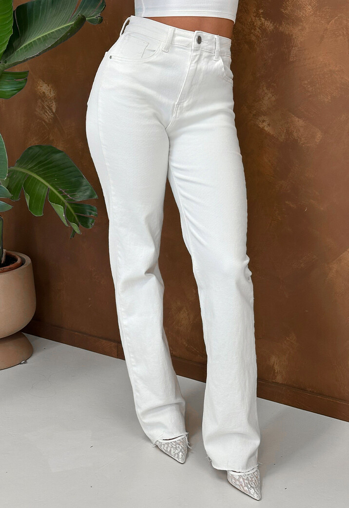 Witte Tall Jeans met Rechte Pijpen