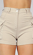 Elastische Cargo Short met Zilveren Details