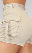 Elastische Cargo Short met Zilveren Details