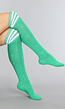 Groene Strass Sokken met Witte Strepen