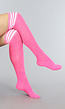 Roze Strass Sokken met Witte Strepen