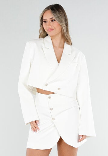 Witte Cropped Blazer