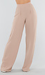 High Waist Beige Linnen Look Tall Broek met Tailleband