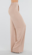 High Waist Beige Linnen Look Tall Broek met Tailleband